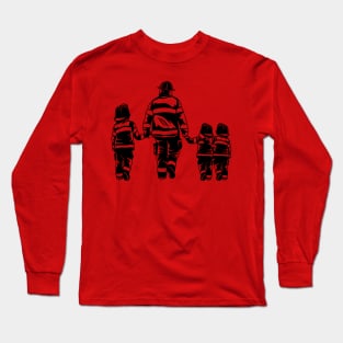 Firefighter Dad and Sons! Long Sleeve T-Shirt